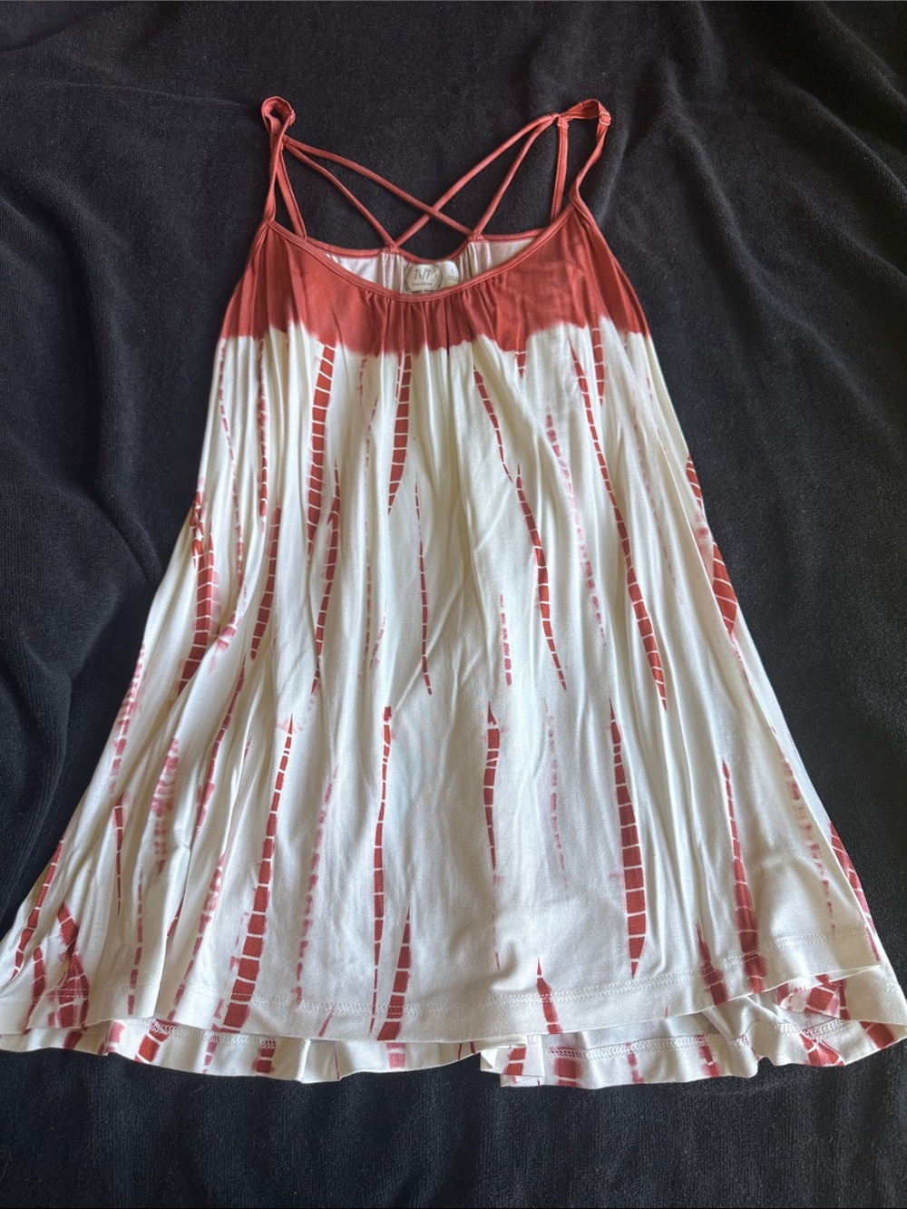 Maurices White and Rust Tie-Dye Strappy Tank Top